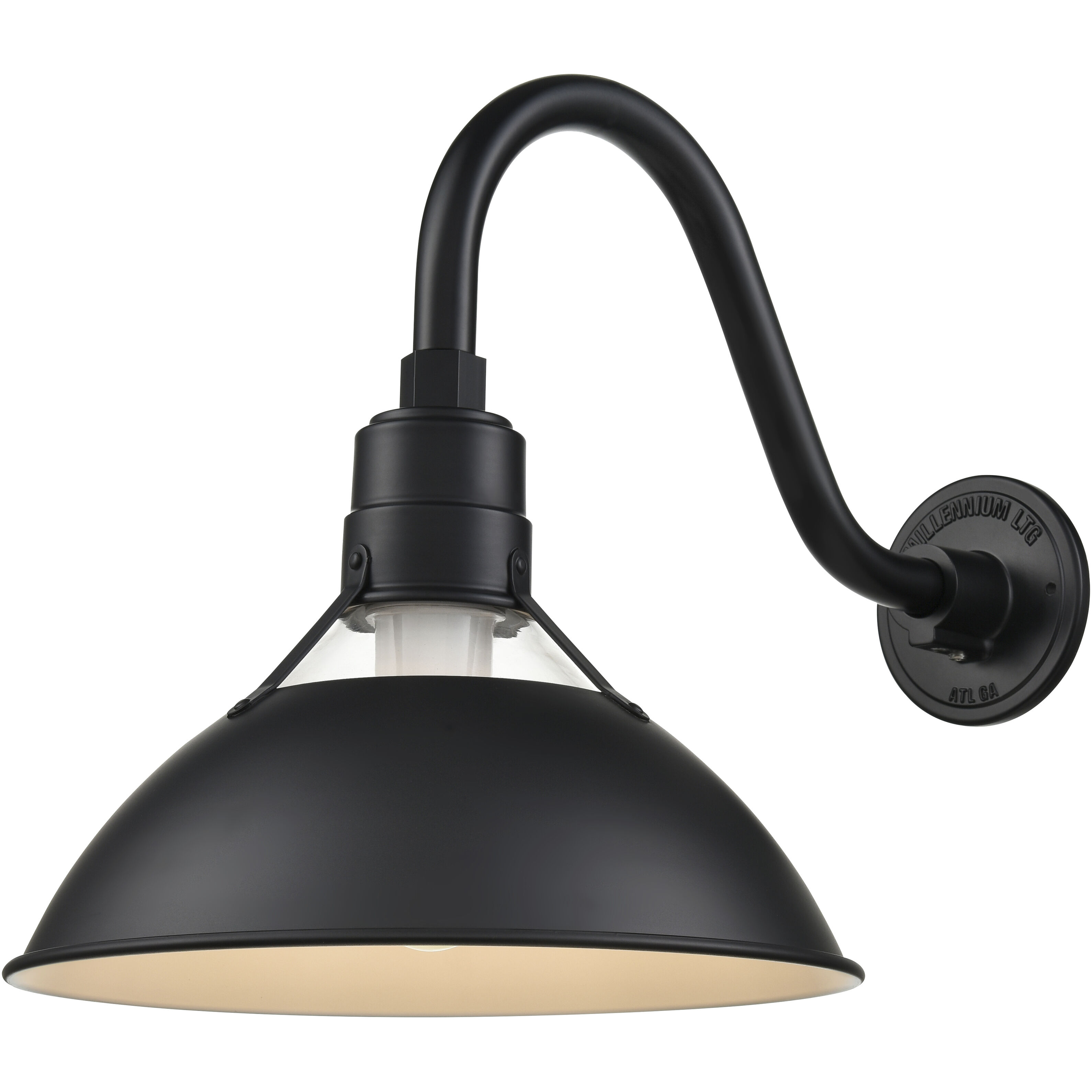 R Series Satin Black 13 inch Glass Cone Shade